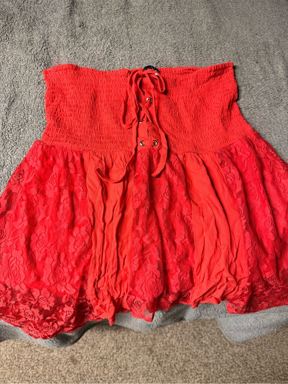 Red Lace Tube Top